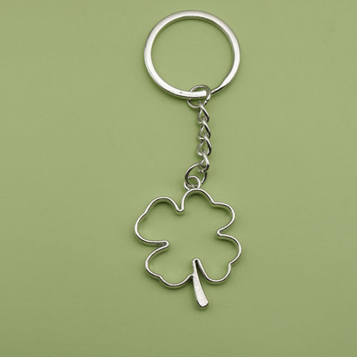 Zinc Alloy Minimal Clover Keychain Bag Charm Gift