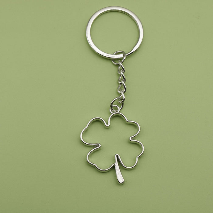 Zinc Alloy Minimal Clover Keychain Bag Charm Gift