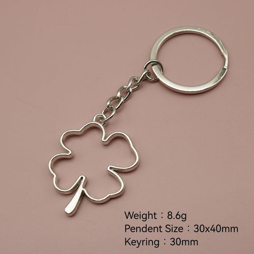 Zinc Alloy Minimal Clover Keychain Bag Charm Gift