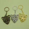 Metal Leopard Head Keychain Bag Charm view 1
