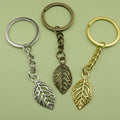 Zinc Alloy Minimalist Leaf Keychain Bag Charm Gift – Antique Copper view 1