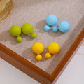 Korean Simple Candy Color Double Sided Acrylic Pearl Round Ball Studs Sweet Macaron Style Earrings view 2