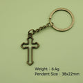 Zinc Alloy Simple Cross Keychain Key Ring Gift view 2