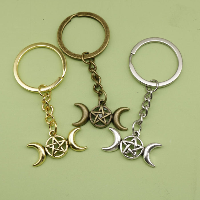 Zinc Alloy Sun Moon Stars Keychain Celestial Bag Charm
