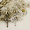 Metal Minimalist Cross Keychain Bag Charm Gift Accessory view 4