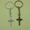 Metal Minimalist Cross Keychain Bag Charm Gift Accessory view 1