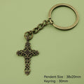 Metal Minimalist Cross Keychain Bag Charm Gift Accessory view 2