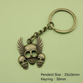 Zinc Alloy Winged Skull Keychain Gothic Bag Charm Gift view 2