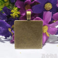 Square Cabochon Bezel Pendant Setting In Multiple Metal Finishes view 3