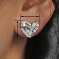 European American Geometric Zircon Stud Earrings For Women, Sparkling Princess Style Ear Jewelry view 4