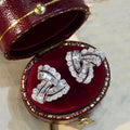 European American Geometric Zircon Stud Earrings For Women, Sparkling Princess Style Ear Jewelry view 3