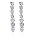 Heart Long Chain Drop Earrings For Women With Sparkling Zircon, Thin Fashion Gift Jewelry view 5