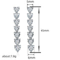 Heart Long Chain Drop Earrings For Women With Sparkling Zircon, Thin Fashion Gift Jewelry view 4