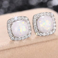 Geometric Micro Inlaid Stud Earrings For Women Trendy Light Luxury Banquet Ear Jewelry view 3