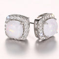 Geometric Micro Inlaid Stud Earrings For Women Trendy Light Luxury Banquet Ear Jewelry view 6