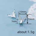 Cute Deer Stud Earrings For Women With Geometric Zircon Inlay Christmas Fashion Jewelry view 4