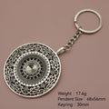 Metal Mandala Disc Keychain Boho Bag Charm Gift view 2