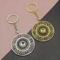 Metal Mandala Disc Keychain Boho Bag Charm Gift view 1