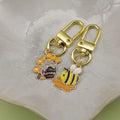 Zinc Alloy Drip Oil Bee Hive Keychain Bag Charm Gift view 3