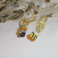 Zinc Alloy Drip Oil Bee Hive Keychain Bag Charm Gift view 2