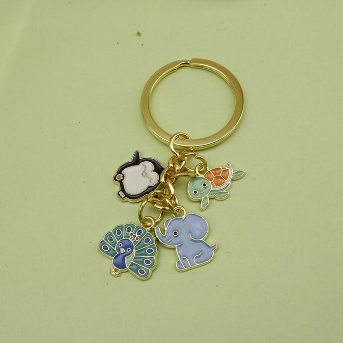 Metal Minimalist Animal Oil Drop Keychain Bag Charm