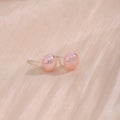 Elegant Pink Bun Pearl Stud Earrings Sweet Minimal Silver Pin Small Fresh Style Fashion Earrings view 3