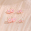 Elegant Pink Bun Pearl Stud Earrings Sweet Minimal Silver Pin Small Fresh Style Fashion Earrings view 1