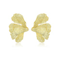 Vintage Luxury Gold Alloy Ginkgo Leaf Statement Earrings For Women Elegant Metal Leaf Earrings view 5