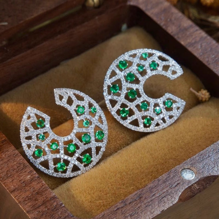 Luxury Vintage Statement Stud Earrings For Women, Elegant Banquet Jewelry With Celebrity Style