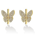 Micro Pave Cubic Zirconia Butterfly Earrings For Women, Elegant Classic Fashion Ear Jewelry view 5