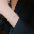 Luxury Copper Zircon Square Stone Adjustable Bangle For Women Minimalist Geometric Jewelry view 3
