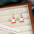 European American Enamel Christmas Tree Wreath Bell Gingerbread Man Cute Drop Oil Earrings view 3