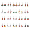European American Enamel Christmas Tree Wreath Bell Gingerbread Man Cute Drop Oil Earrings view 1