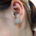 Elegant Micro Pave Zircon Stud Earrings For Women, Shiny Geometric European American Ear Jewelry view 3