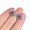 Elegant Micro Pave Zircon Stud Earrings For Women, Shiny Geometric European American Ear Jewelry view 5