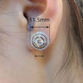 Elegant Micro Pave Zircon Stud Earrings For Women, Shiny Geometric European American Ear Jewelry view 4