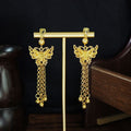 Long Waterdrop Leaf Tassel Bell Clip On Earrings Vintage Ethnic Style No Piercing Jewelry view 4