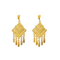 Long Waterdrop Leaf Tassel Bell Clip On Earrings Vintage Ethnic Style No Piercing Jewelry view 5