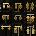 Long Waterdrop Leaf Tassel Bell Clip On Earrings Vintage Ethnic Style No Piercing Jewelry view 2