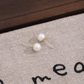 Elegant Vintage Round Pearl Studs For Women Korean Minimal Luxury Silver Pin Statement Earrings view 4
