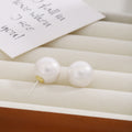 Elegant Vintage Round Pearl Studs For Women Korean Minimal Luxury Silver Pin Statement Earrings view 2