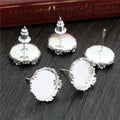 12mm Round Tray Ear Stud Posts For DIY Earrings, Jewelry Findings Without Ear Backs, 1.2g view 4