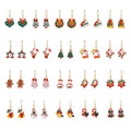 Cartoon Enamel Santa Claus Reindeer Gingerbread Man Christmas Holiday Drop Earrings view 1