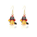 Cartoon Enamel Santa Claus Reindeer Gingerbread Man Christmas Holiday Drop Earrings view 5