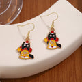 Cartoon Enamel Santa Claus Reindeer Gingerbread Man Christmas Holiday Drop Earrings view 2
