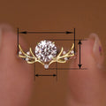 Delicate Antler Zircon Inlaid Ring For Women Christmas Trendy Light Luxury Fashion Jewelry view 4