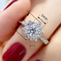 Premium Snowflake Zircon Inlaid Women's Ring, Sparkling Light Luxury Engagement Wedding Jewelry Gift view 4