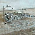 Geometric Simulated Diamond Ring For Women, Light Luxury Designer Couple Wedding Finger Ring view 4