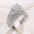Geometric Simulated Diamond Ring For Women, Light Luxury Designer Couple Wedding Finger Ring view 5