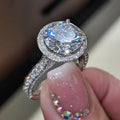 Light Luxury Shiny Geometric Ring For Women With Micro Paved Zircon Engagement Wedding Jewelry view 2